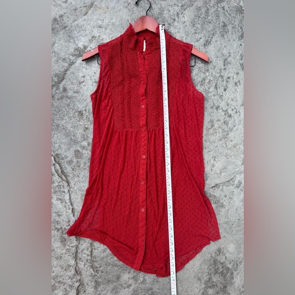 Anthropologie Vanessa Virginia Sleeveless Sheer Top Red
Tunic Mesh Smock Bib - Picture 4 of 9